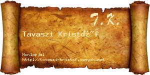 Tavaszi Kristóf névjegykártya