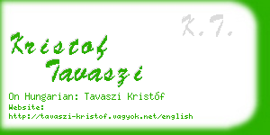 kristof tavaszi business card